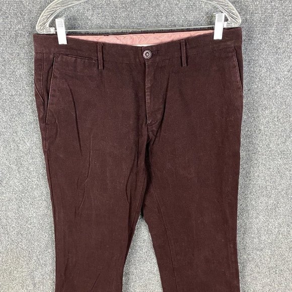 Mossimo Dutti Chino Pants Men's Size 32 Burgundy Adults Cotton Blend - Picture 2 of 9